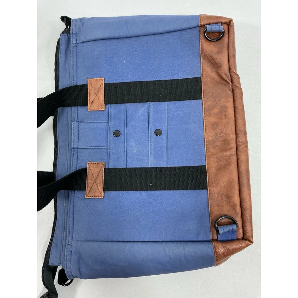Hex Laptop/tablet Padded Case Blue Canvas Pockets Handheld Strap
